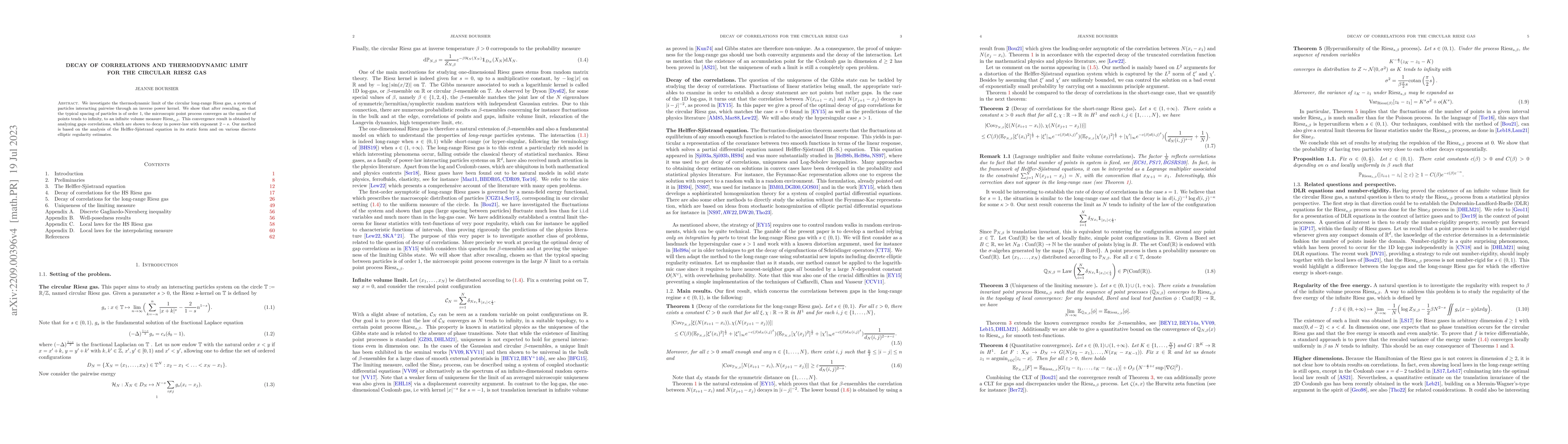 Thumbnail for Decay of correlations and thermodynamic limit for the circular Riesz gas
