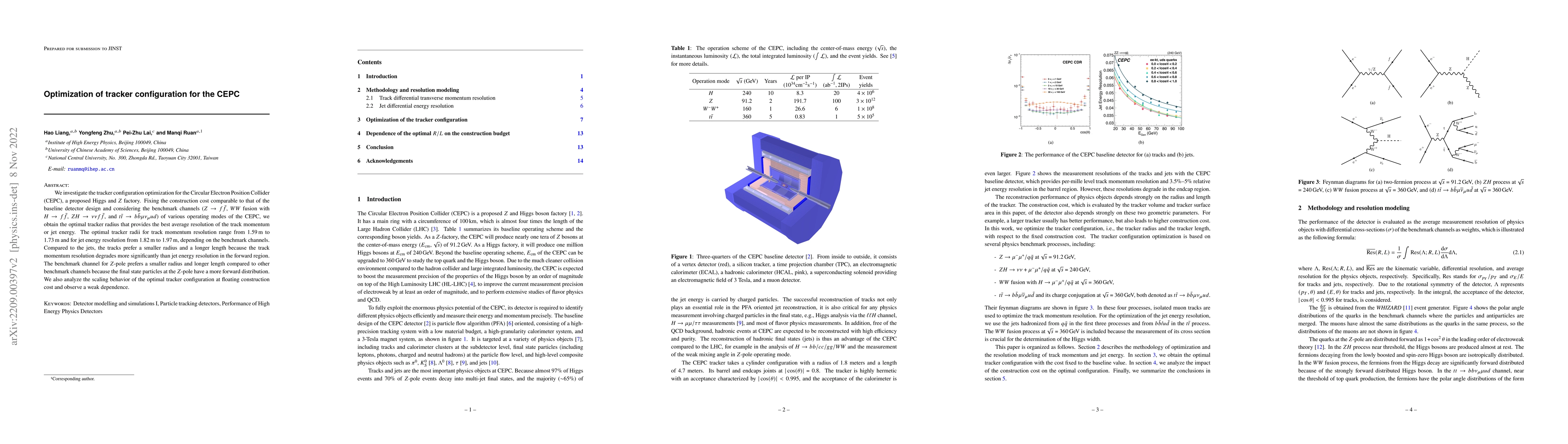 Thumbnail for Optimization of tracker configuration for the CEPC