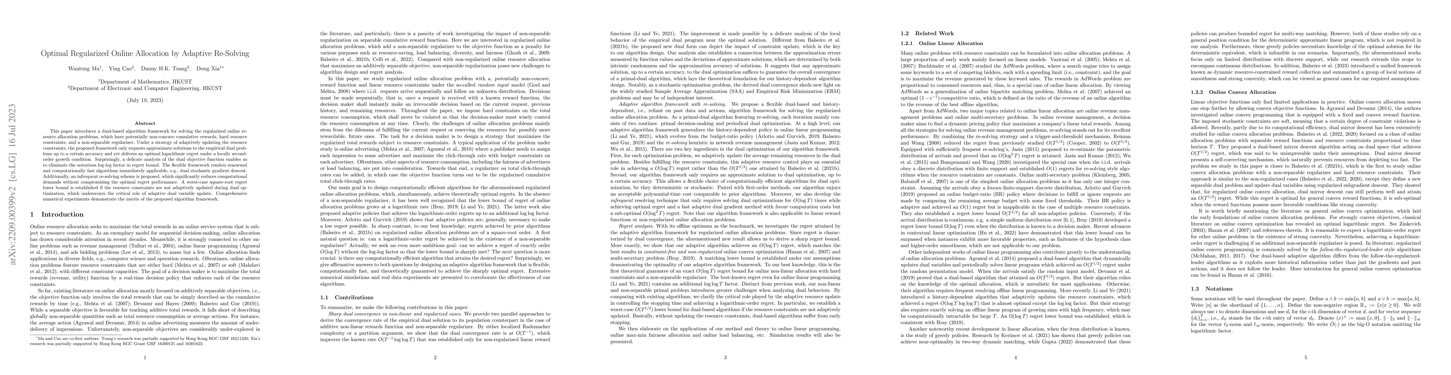 Thumbnail for Optimal Regularized Online Allocation by Adaptive Re-Solving