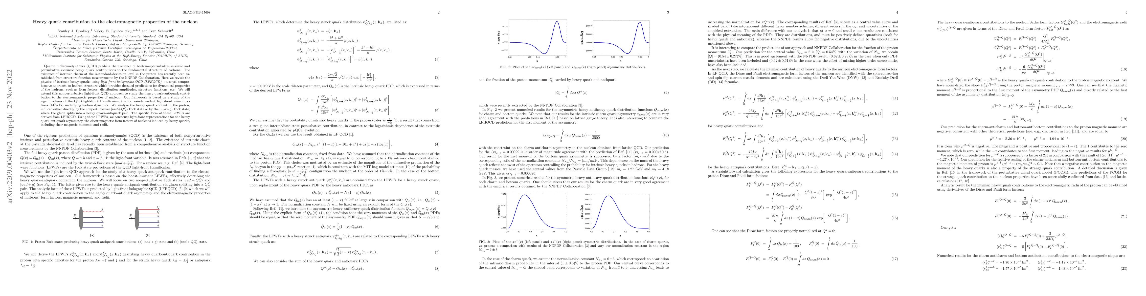 Thumbnail for Heavy quark contribution to the electromagnetic properties of the
  nucleon