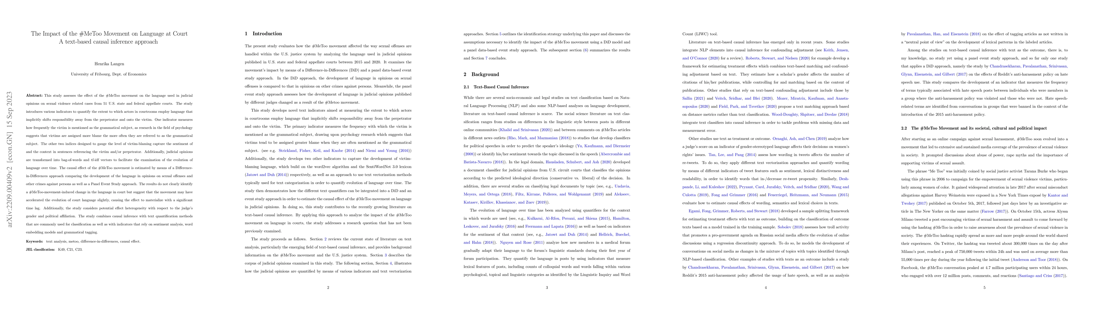 Thumbnail for The Impact of the #MeToo Movement on Language at Court -- A text-based
  causal inference approach