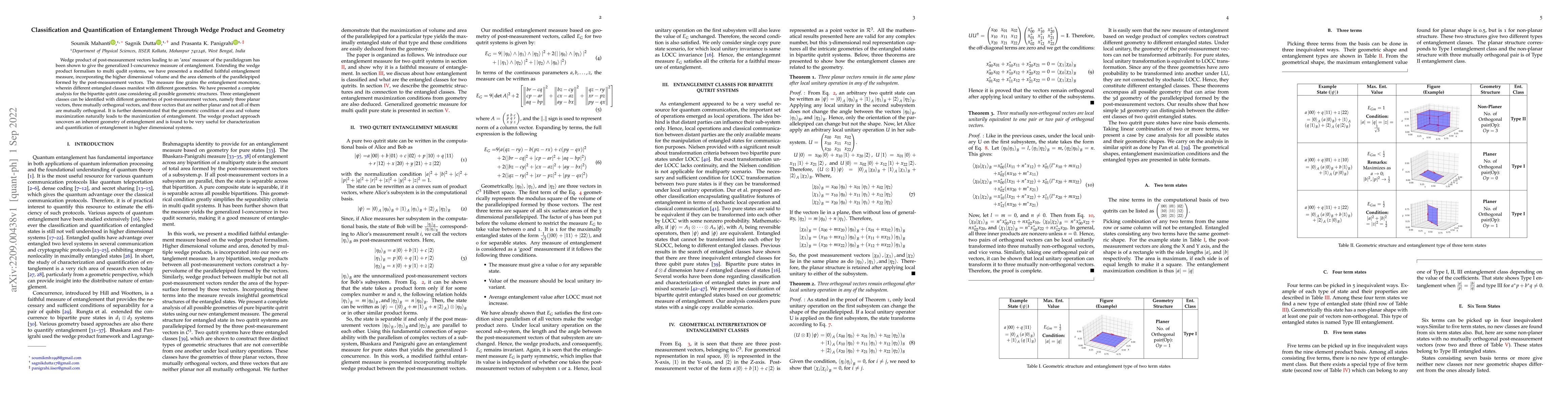 Thumbnail for Classification and Quantification of Entanglement Through Wedge Product
  and Geometry