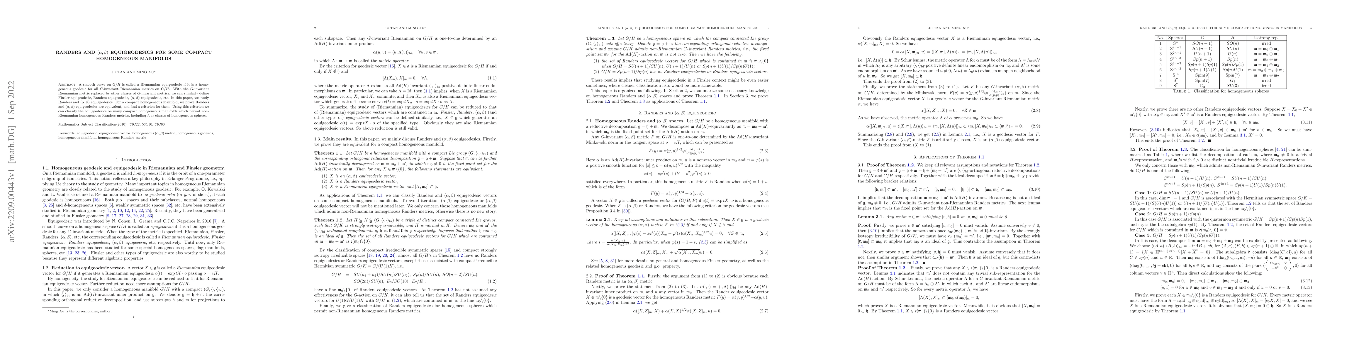 Thumbnail for Randers and $(\alpha,\beta)$ equigeodesics for some compact homogeneous
  manifolds