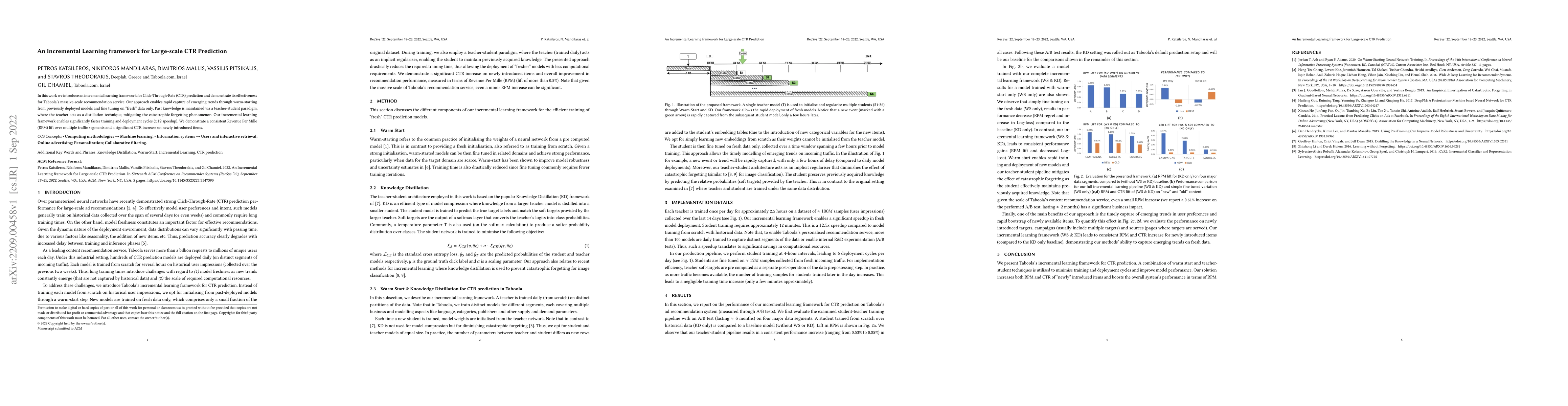 Thumbnail for An Incremental Learning framework for Large-scale CTR Prediction