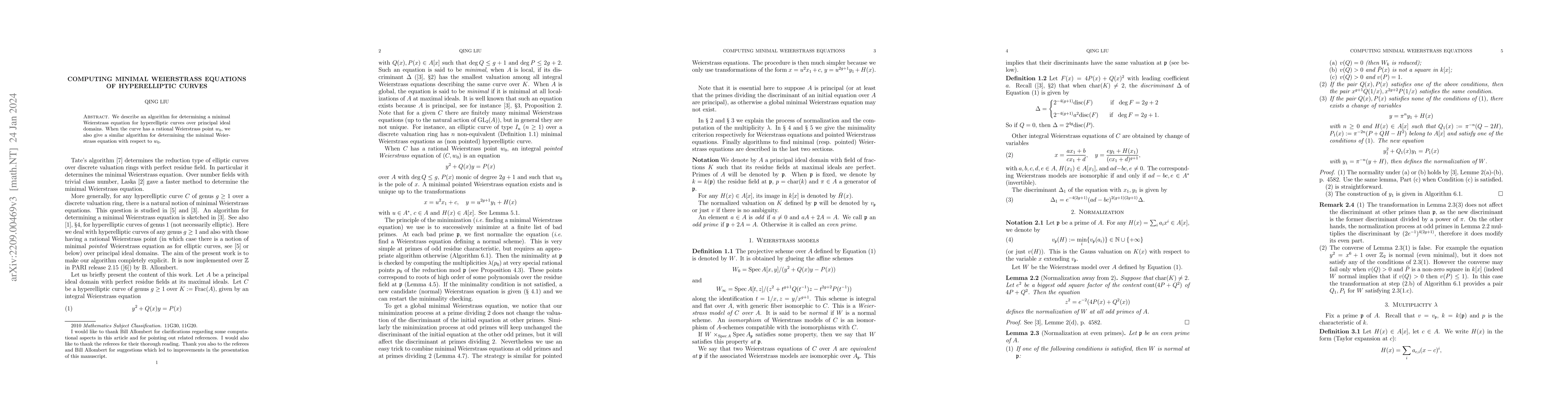 Thumbnail for Computing minimal Weierstrass equations