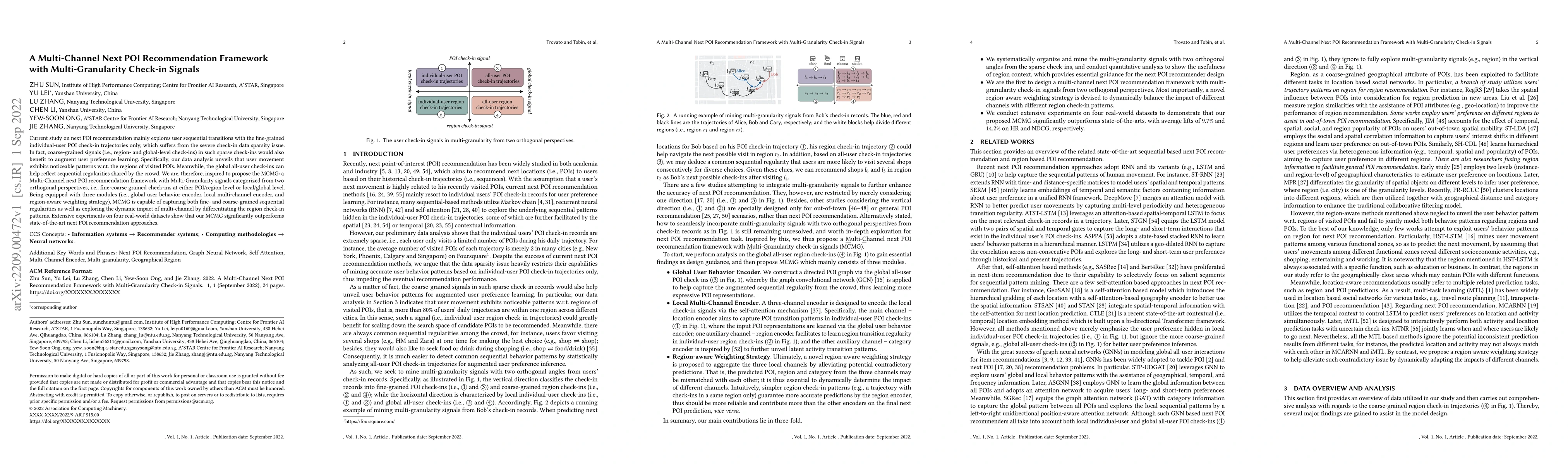 Thumbnail for A Multi-Channel Next POI Recommendation Framework with Multi-Granularity
  Check-in Signals
