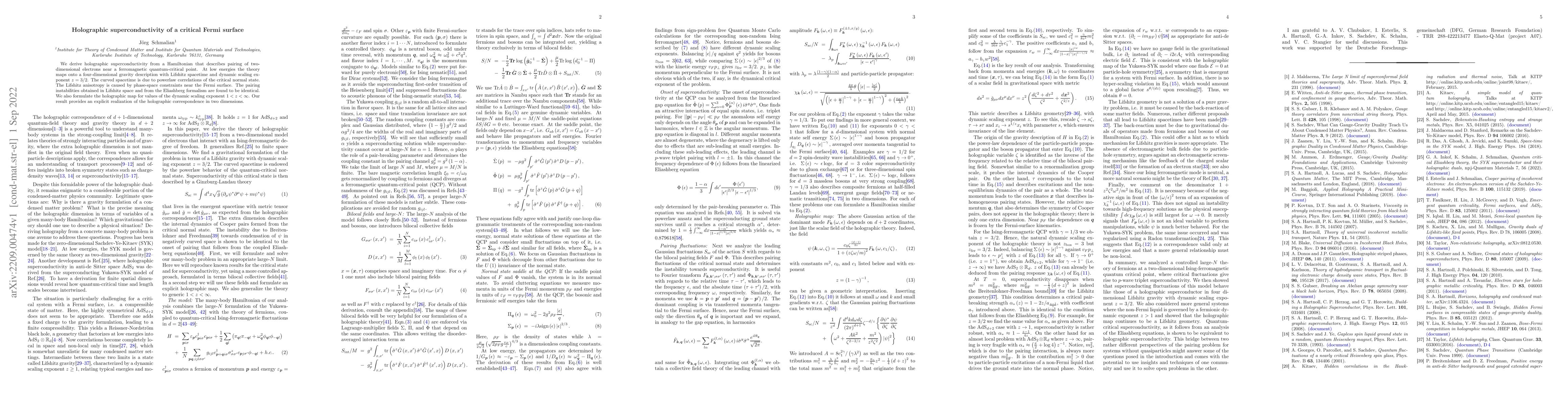 Thumbnail for Holographic superconductivity of a critical Fermi surface
