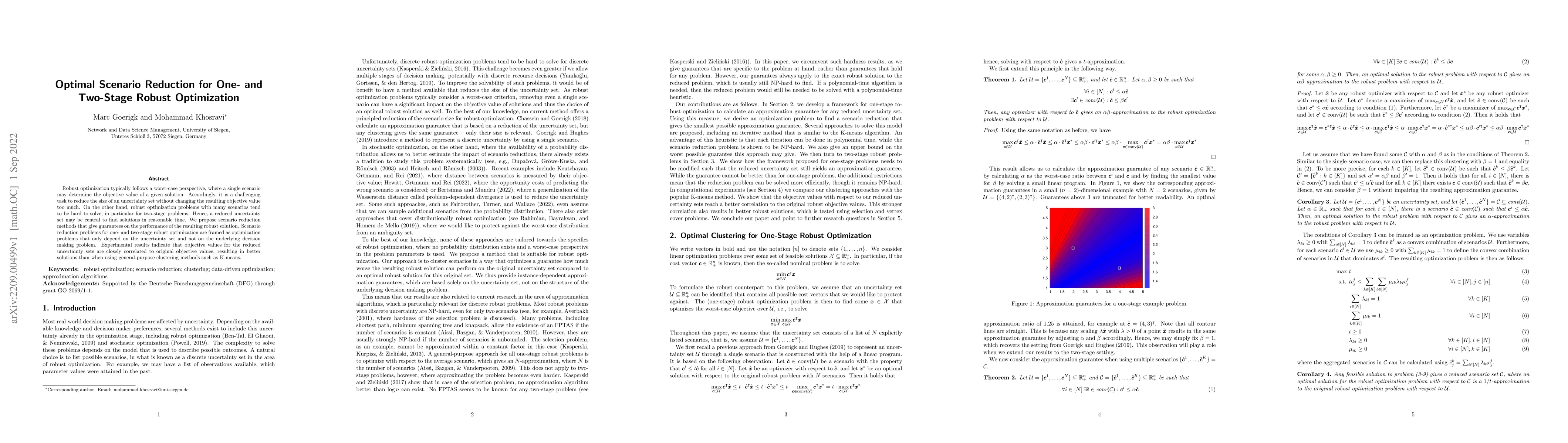 Thumbnail for Optimal Scenario Reduction for One- and Two-Stage Robust Optimization