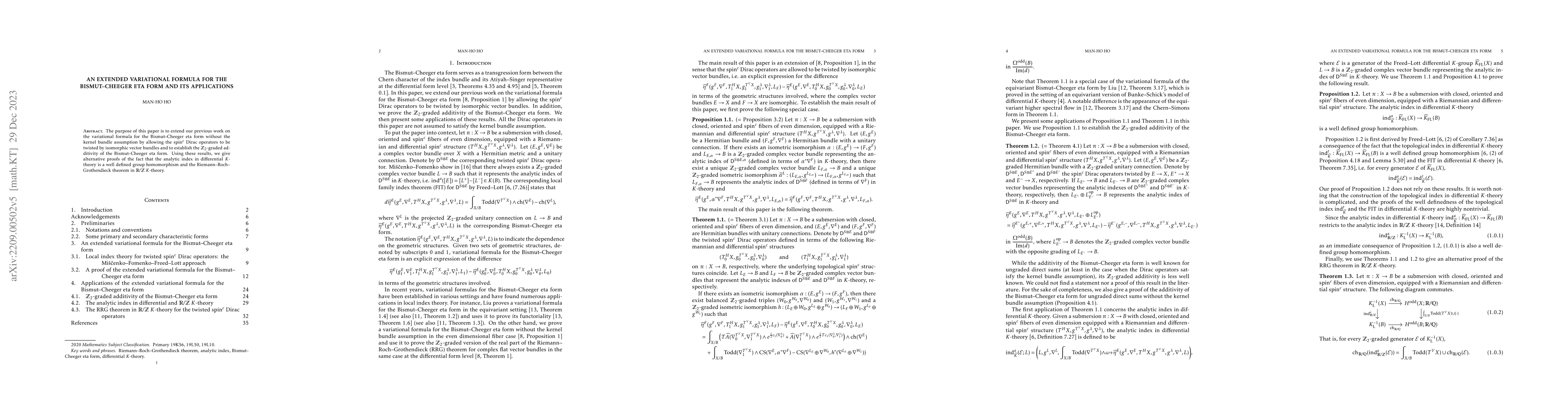 Thumbnail for An extended variational formula for the Bismut-Cheeger eta form and its
  applications