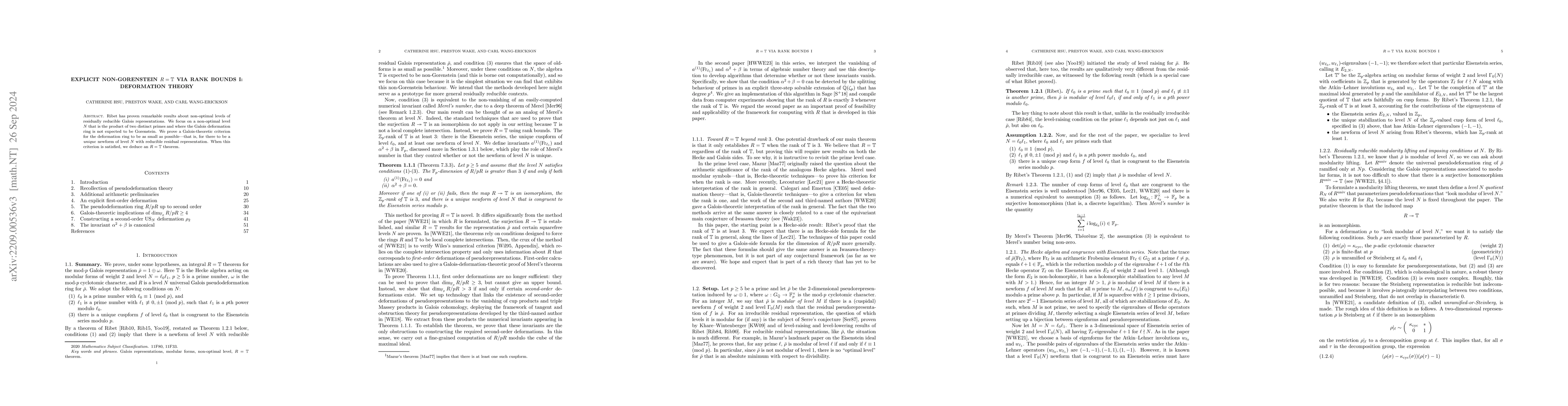 Thumbnail for Explicit non-Gorenstein R=T via rank bounds I: Deformation theory