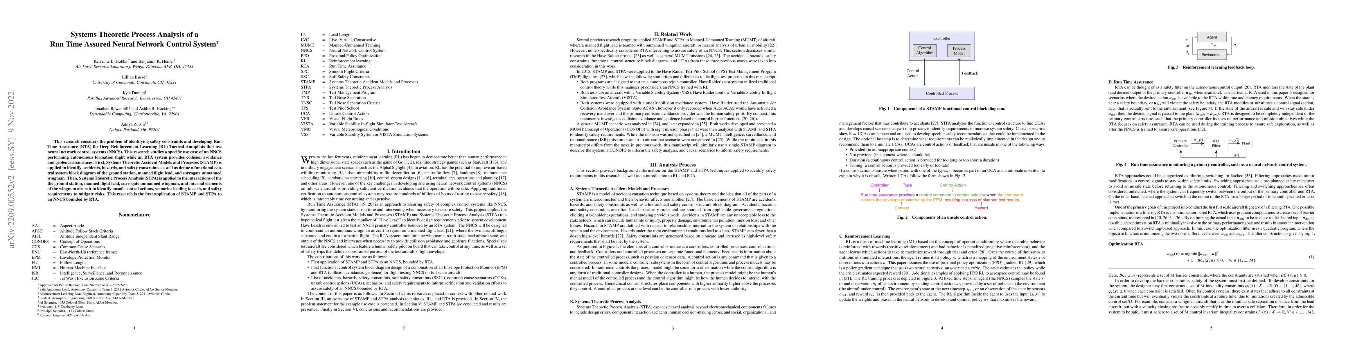 Thumbnail for Systems Theoretic Process Analysis of a Run Time Assured Neural Network
  Control System