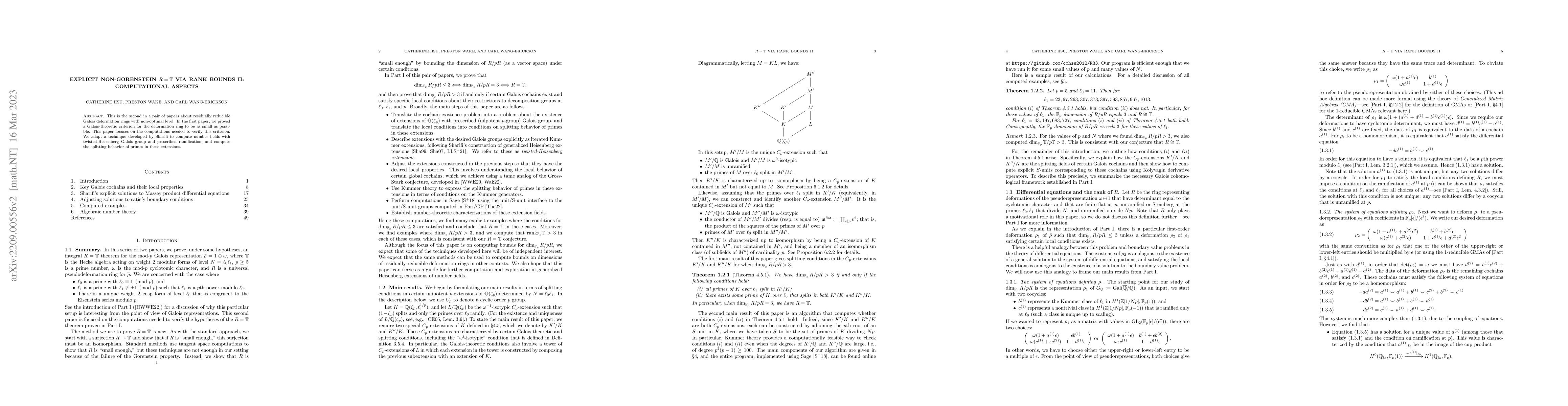 Thumbnail for Explicit non-Gorenstein R=T via rank bounds II: Computational aspects