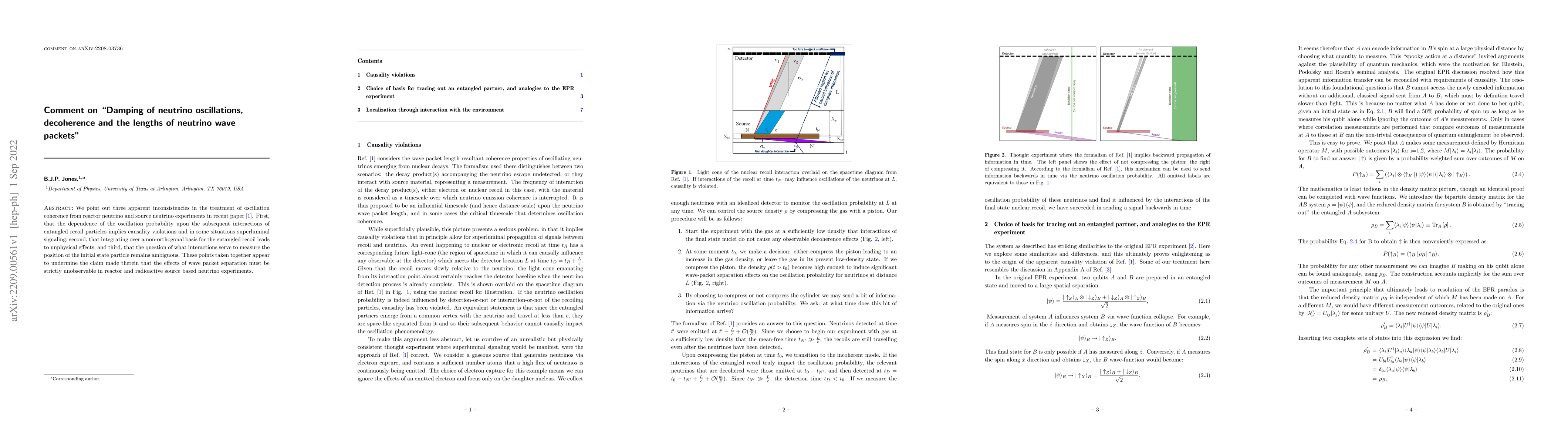 Thumbnail for Comment on "Damping of neutrino oscillations, decoherence and the
  lengths of neutrino wave packets''