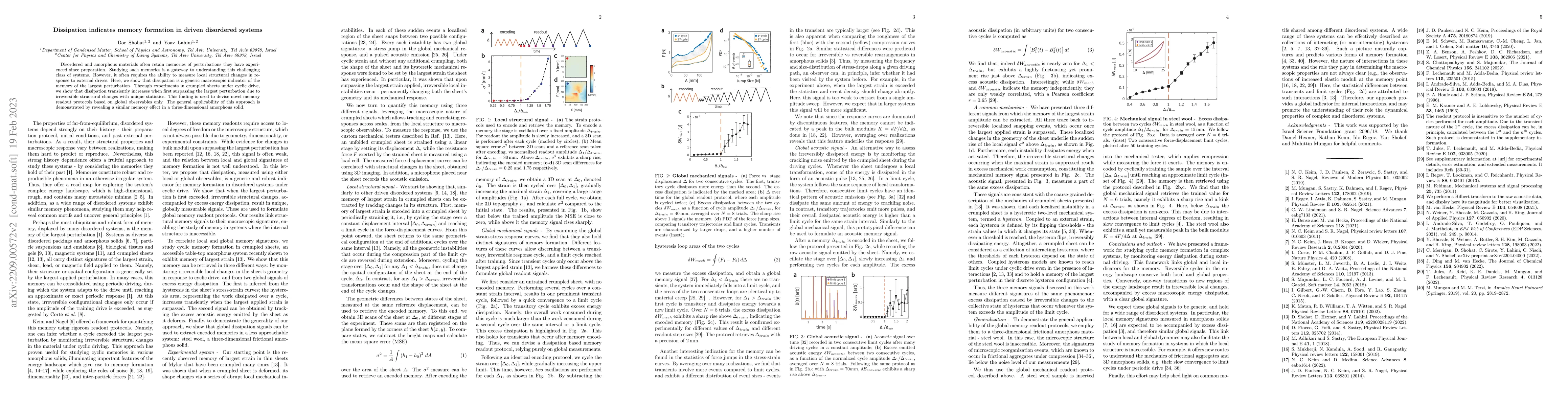Thumbnail for Dissipation indicates memory formation in driven disordered systems