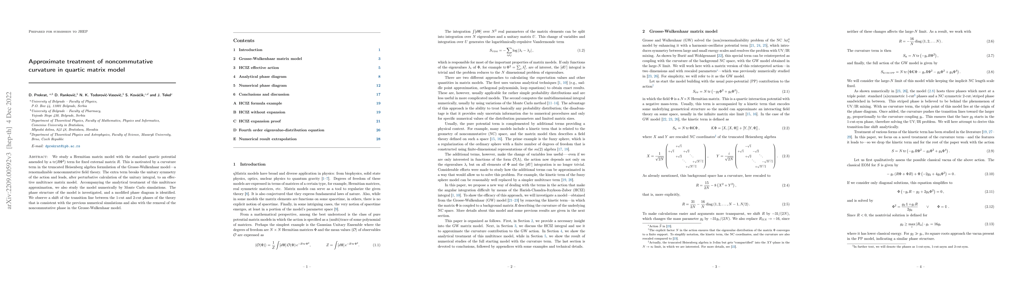 Thumbnail for Approximate treatment of noncommutative curvature in quartic matrix
  model