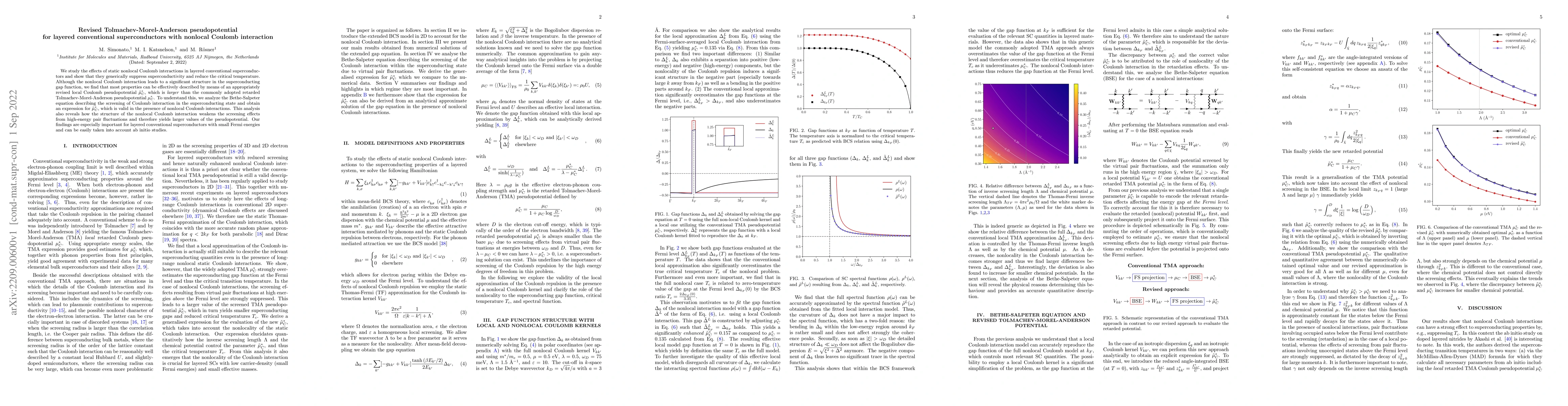 Thumbnail for Revised Tolmachev-Morel-Anderson pseudopotential for layered
  conventional superconductors with nonlocal Coulomb interaction
