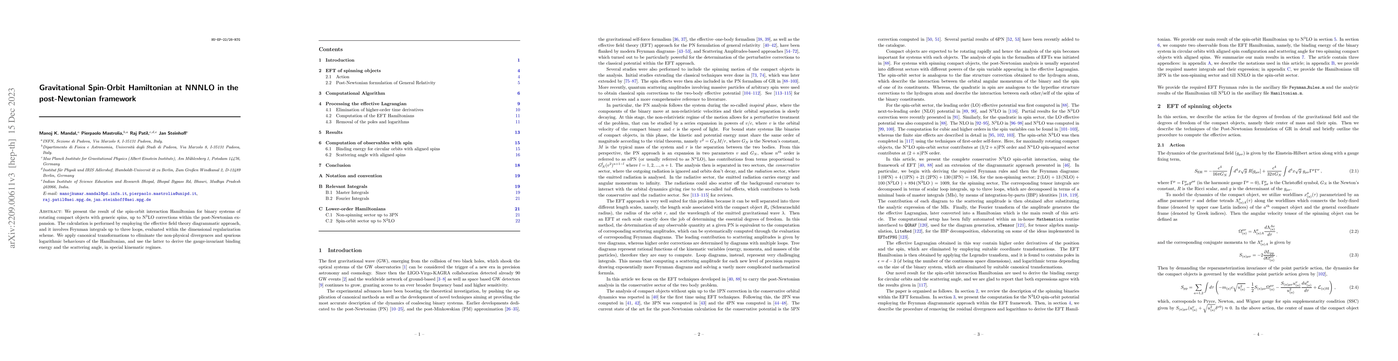 Thumbnail for Gravitational Spin-Orbit Hamiltonian at NNNLO in the post-Newtonian
  framework