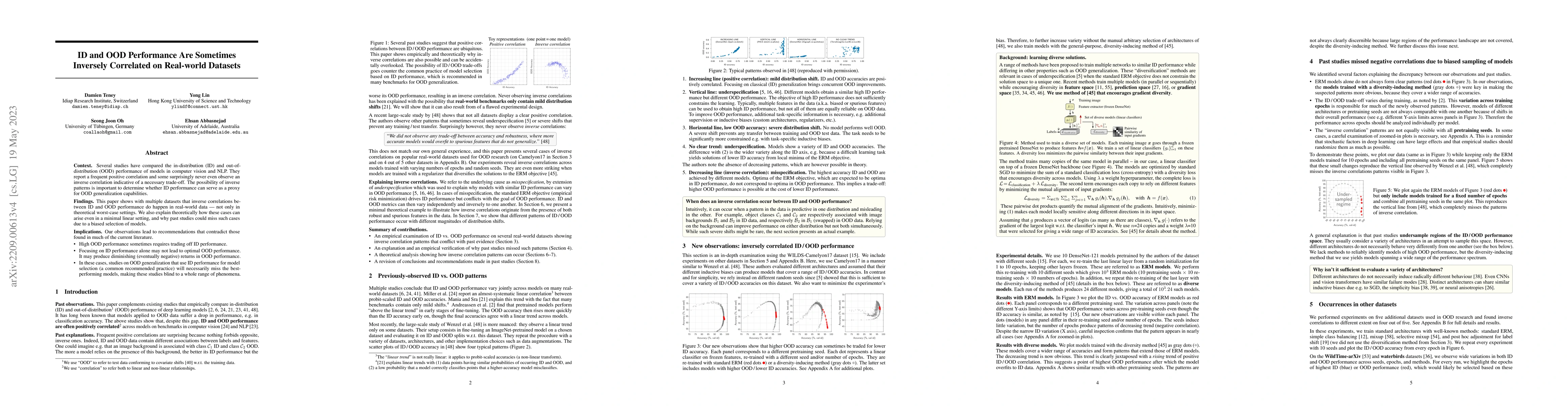 Thumbnail for ID and OOD Performance Are Sometimes Inversely Correlated on Real-world
  Datasets