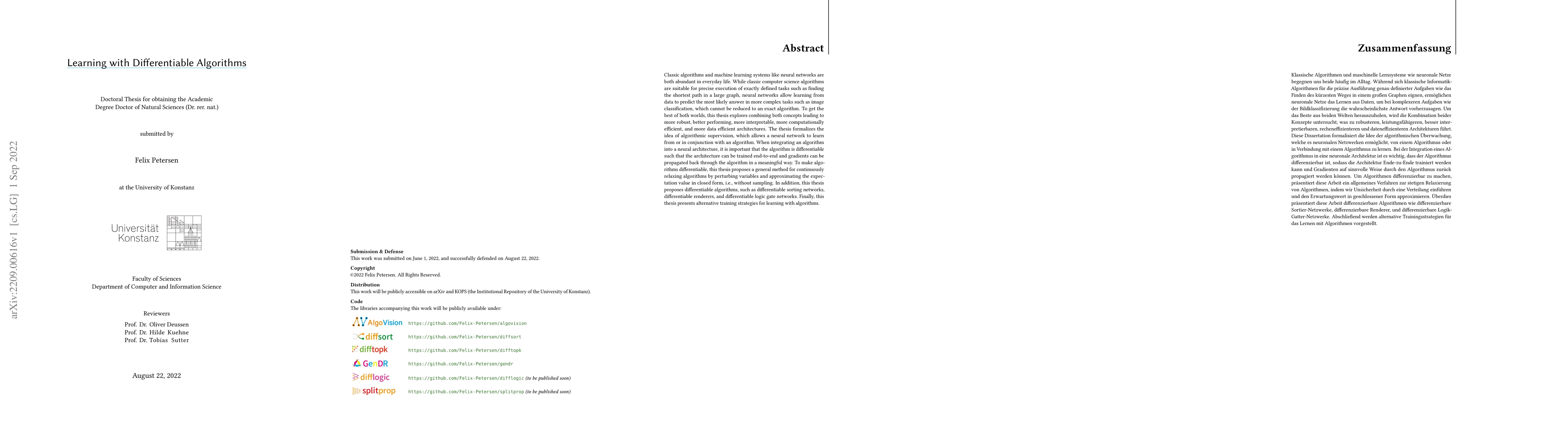 Thumbnail for Learning with Differentiable Algorithms