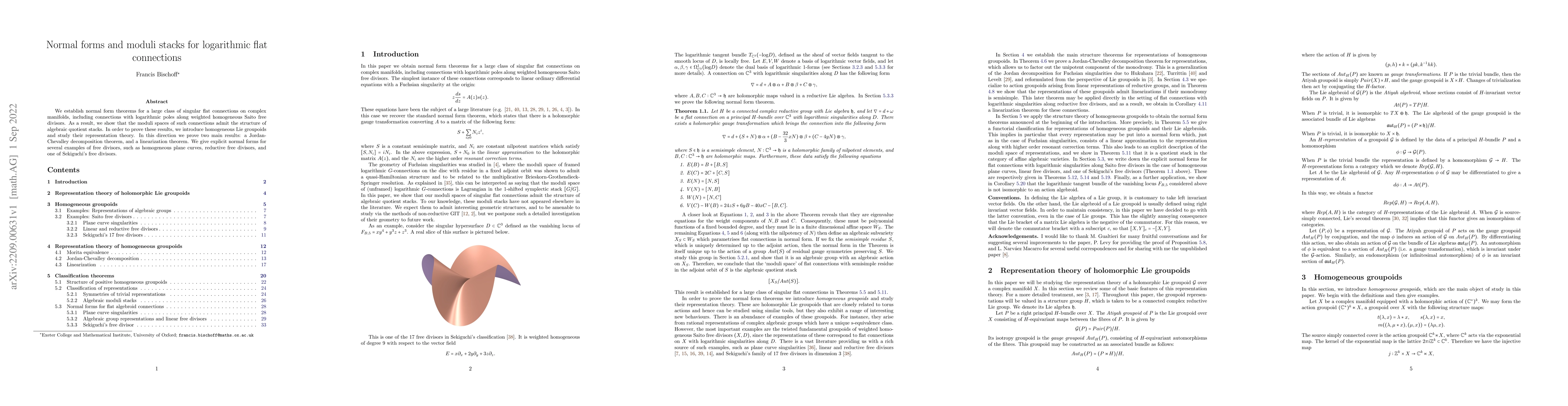 Thumbnail for Normal forms and moduli stacks for logarithmic flat connections
