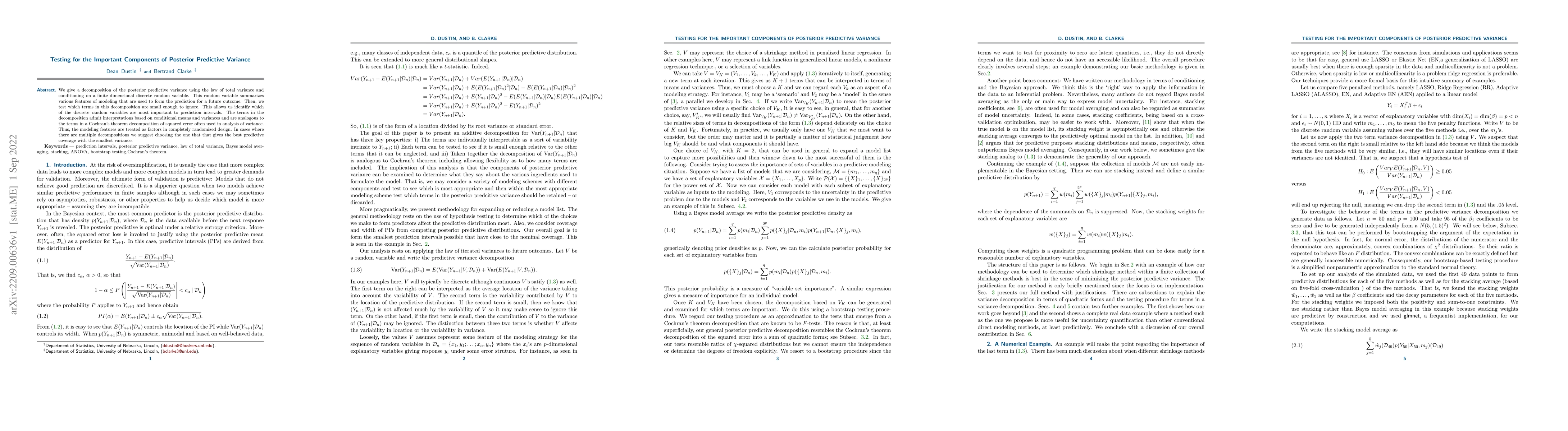Thumbnail for Testing for the Important Components of Posterior Predictive Variance