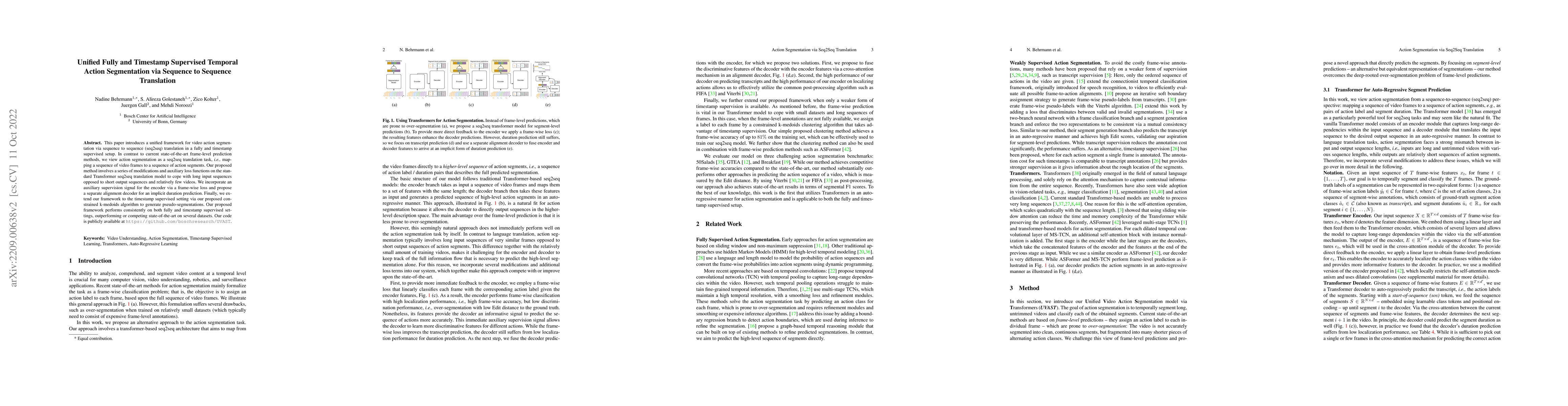 Thumbnail for Unified Fully and Timestamp Supervised Temporal Action Segmentation via
  Sequence to Sequence Translation
