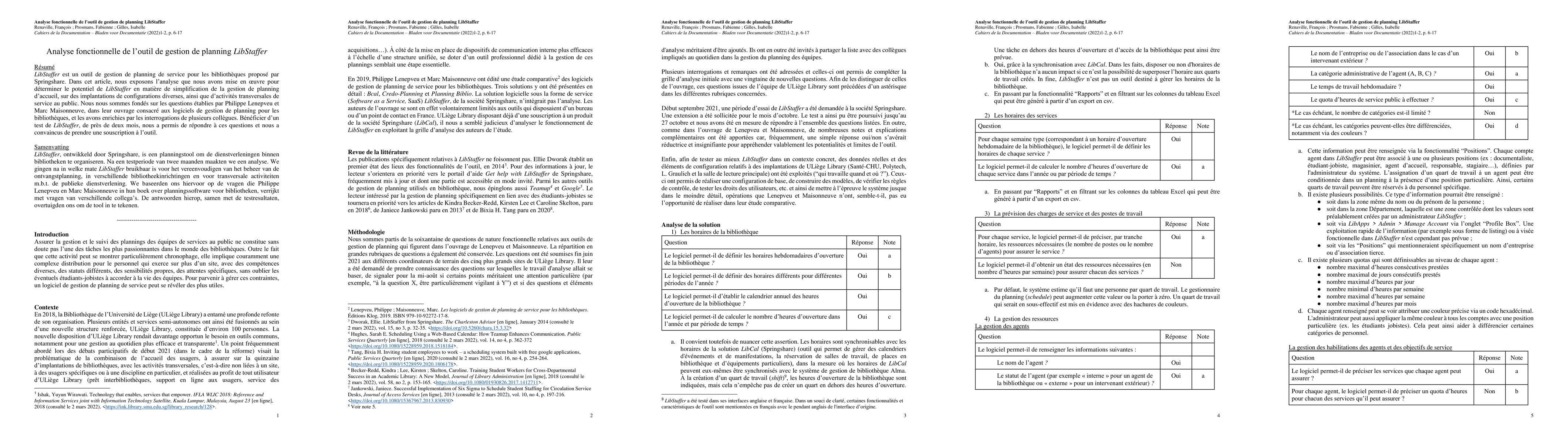 Thumbnail for Analyse fonctionnelle de l'outil de gestion de planning LibStaffer