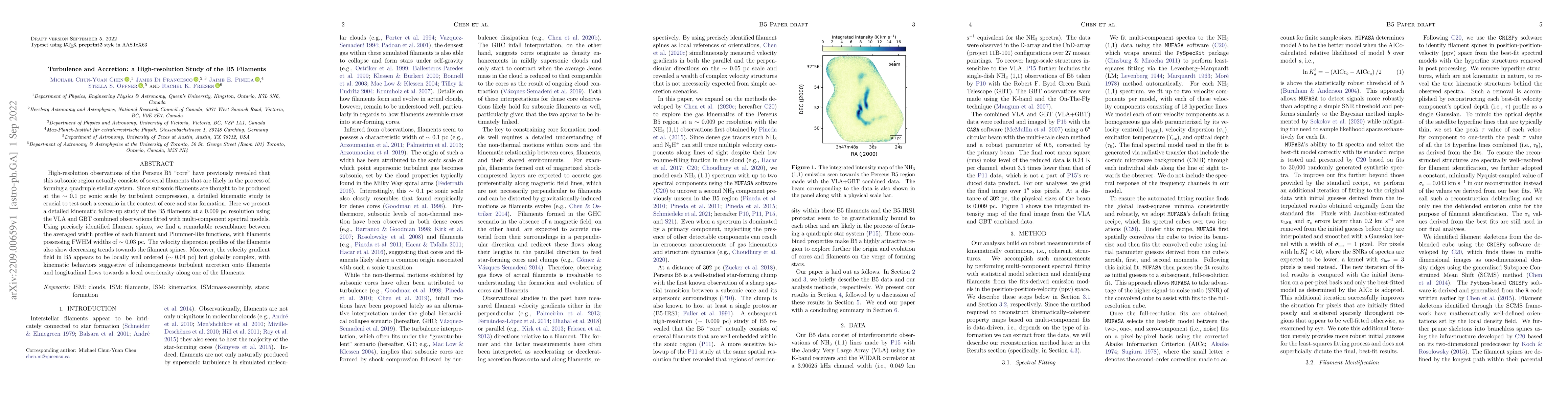 Thumbnail for Turbulence and Accretion: a High-resolution Study of the B5 Filaments