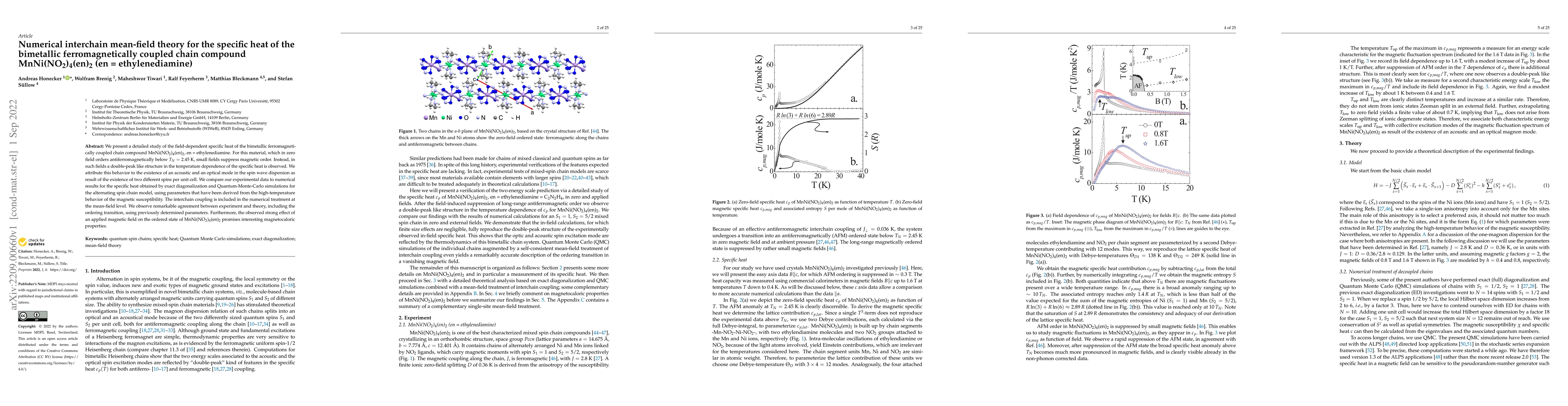 Thumbnail for Numerical interchain mean-field theory for the specific heat of the
  bimetallic ferromagnetically coupled chain compound MnNi(NO$_2$)$_4$(en)$_2$
  (en = ethylenediamine)
