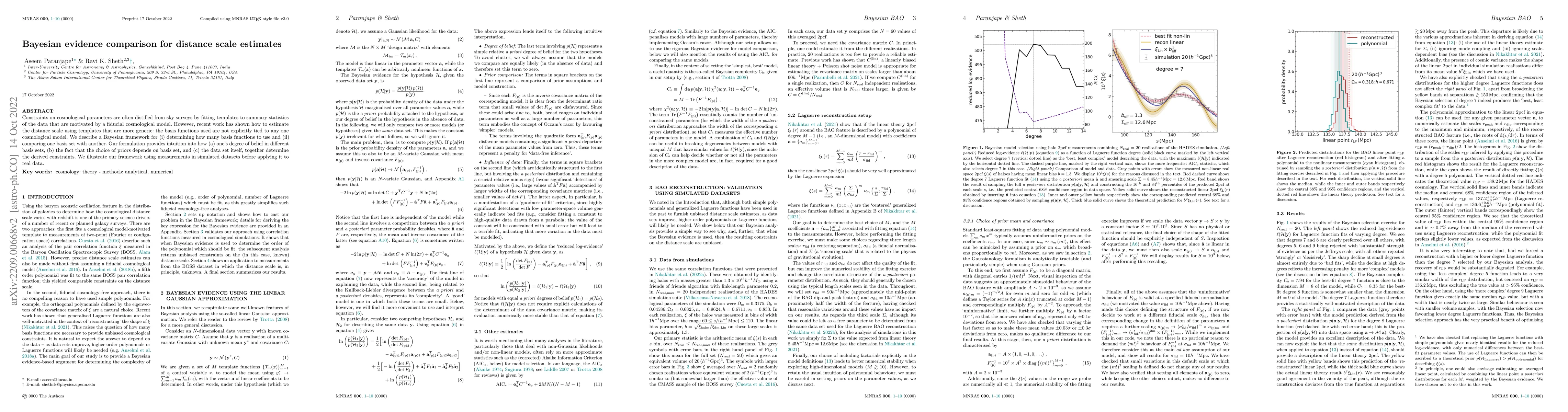 Thumbnail for Bayesian evidence comparison for distance scale estimates
