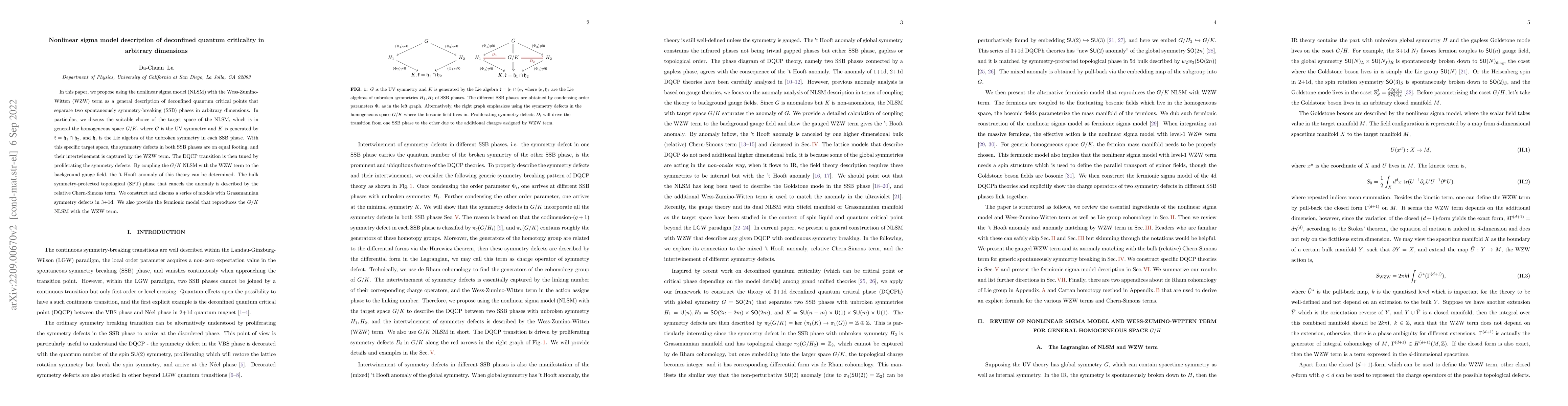 Thumbnail for Nonlinear sigma model description of deconfined quantum criticality in
  arbitrary dimensions
