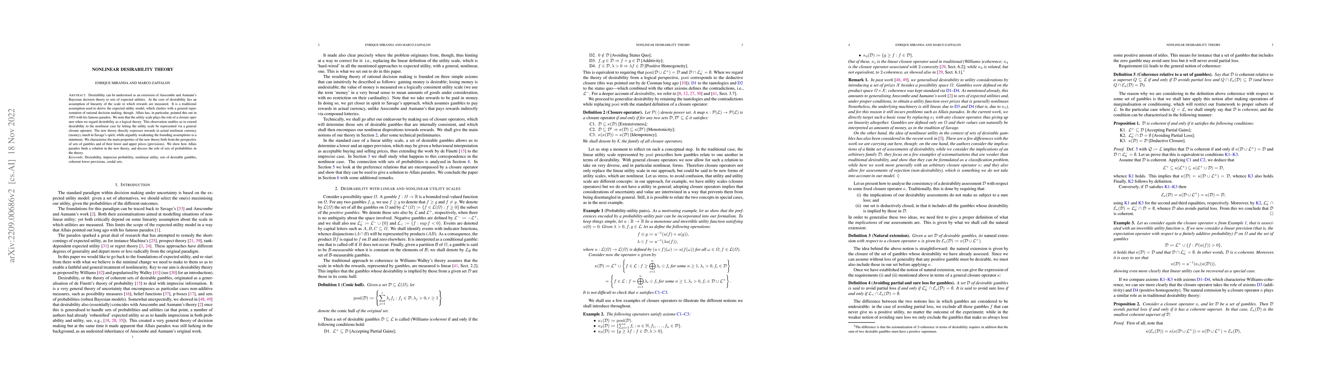 Thumbnail for Nonlinear desirability theory