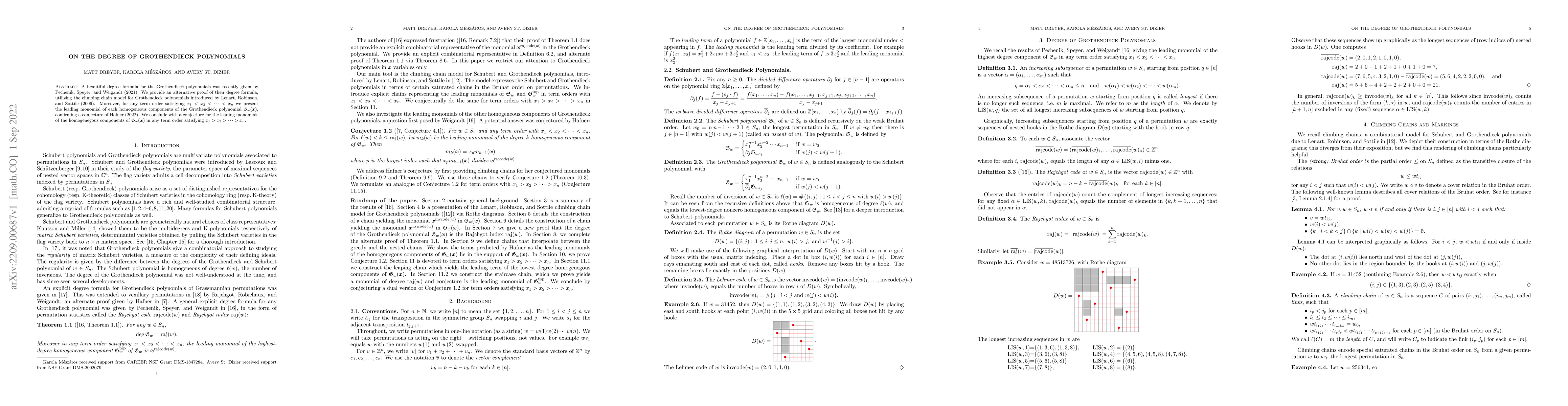 Thumbnail for On the degree of Grothendieck polynomials