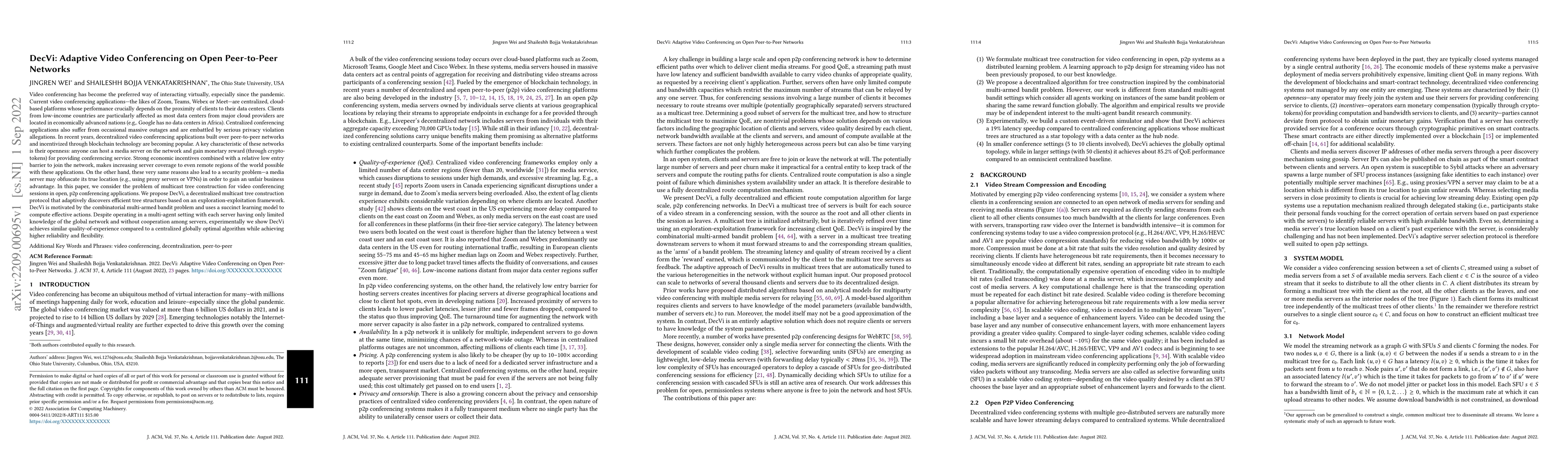 Thumbnail for DecVi: Adaptive Video Conferencing on Open Peer-to-Peer Networks