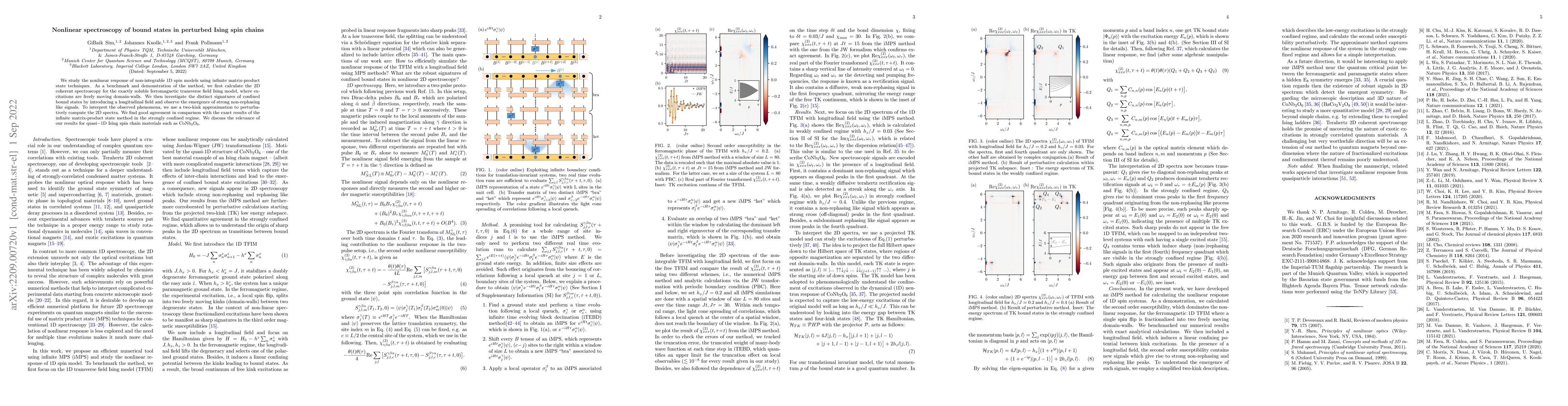 Thumbnail for Nonlinear spectroscopy of bound states in perturbed Ising spin chains