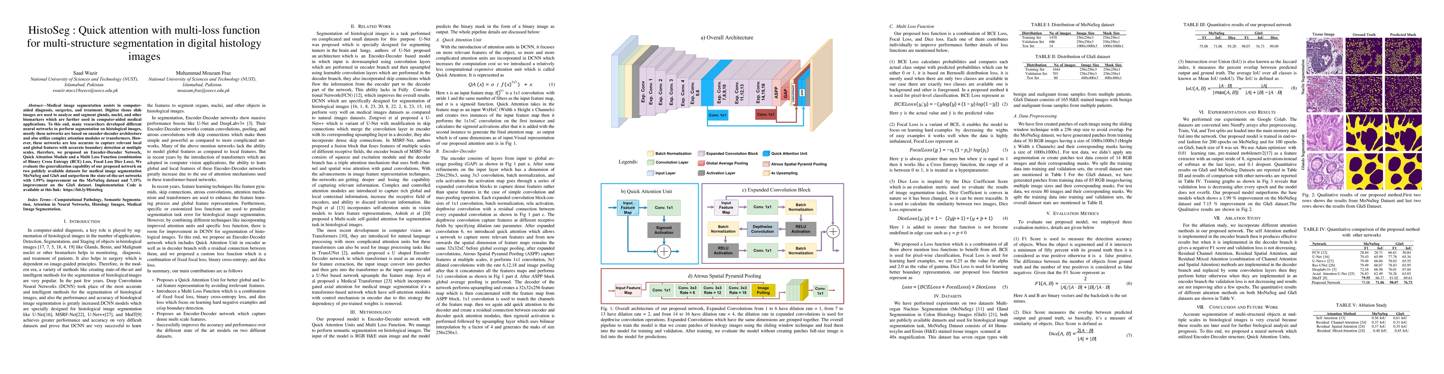 Thumbnail for HistoSeg : Quick attention with multi-loss function for multi-structure
  segmentation in digital histology images