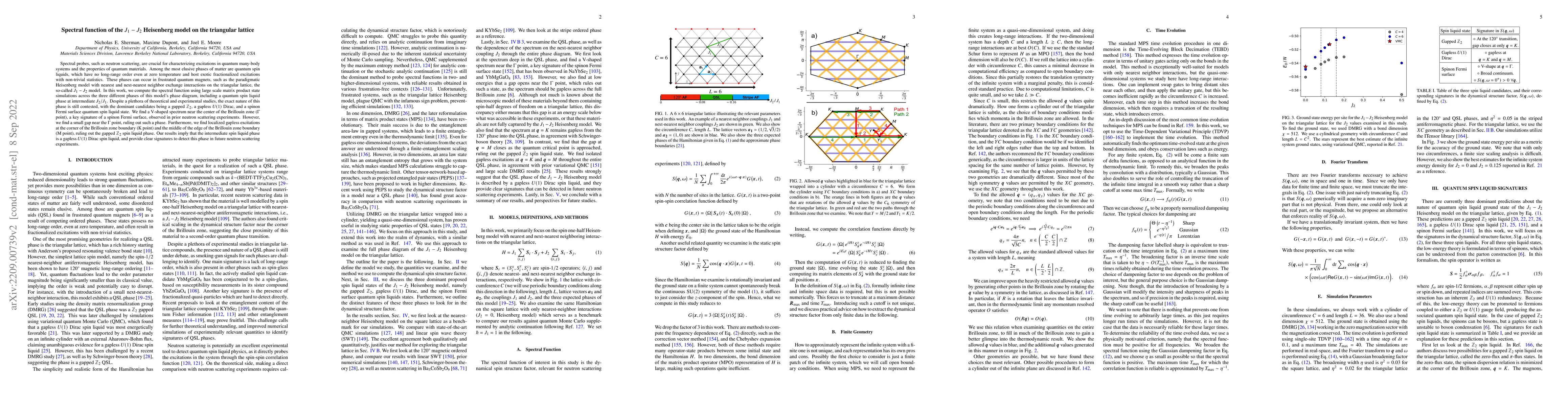 Thumbnail for Spectral function of the $J_1-J_2$ Heisenberg model on the triangular
  lattice