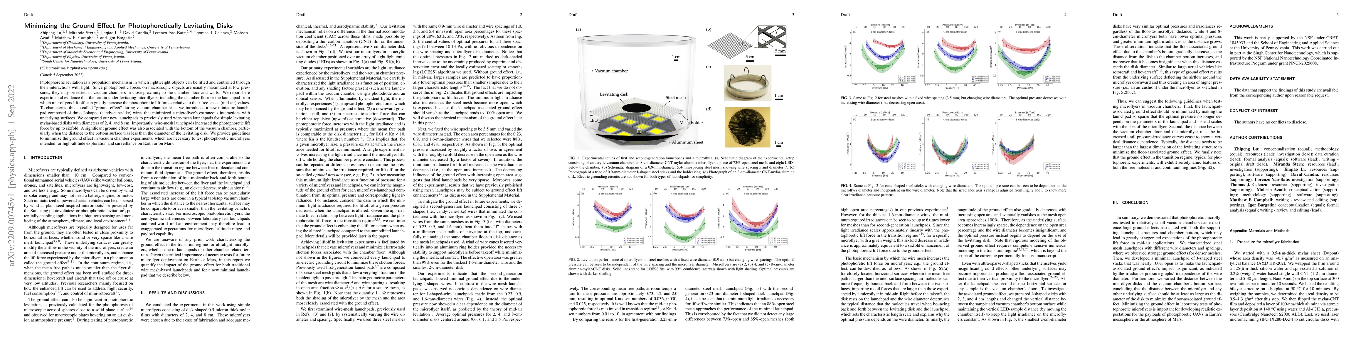 Thumbnail for Minimizing the Ground Effect for Photophoretically Levitating Disks