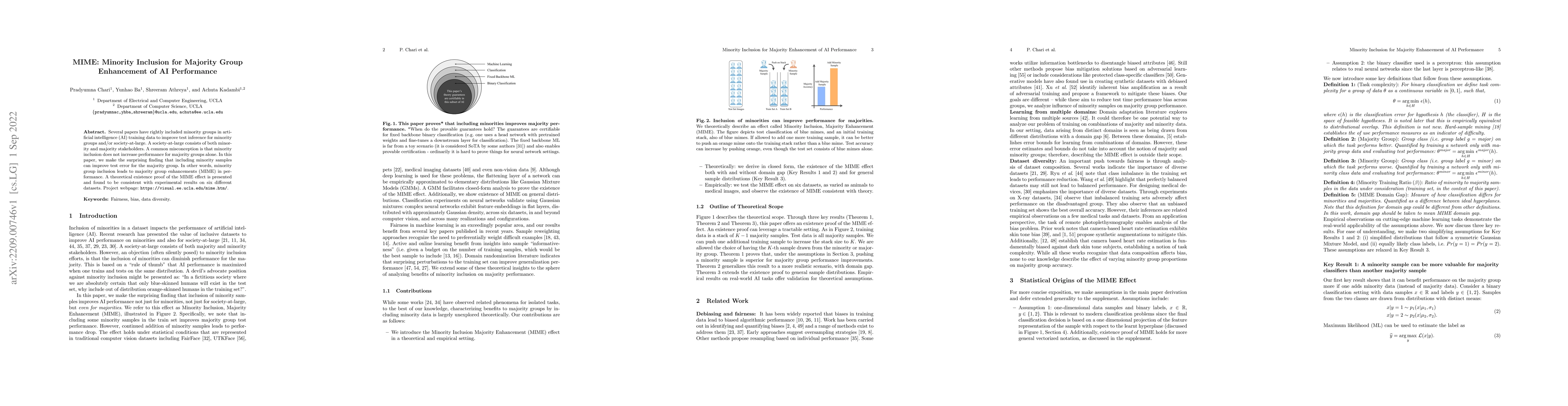 Thumbnail for MIME: Minority Inclusion for Majority Group Enhancement of AI
  Performance