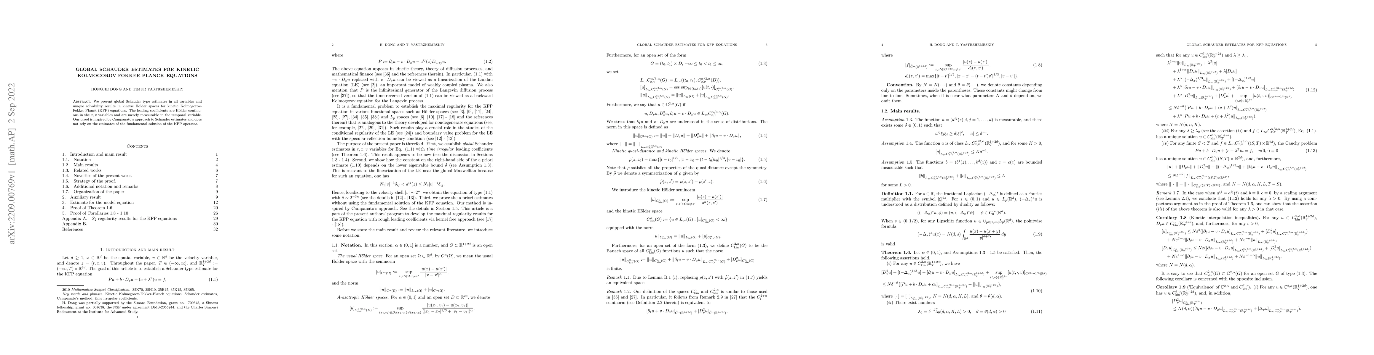 Thumbnail for Global Schauder estimates for kinetic Kolmogorov-Fokker-Planck equations