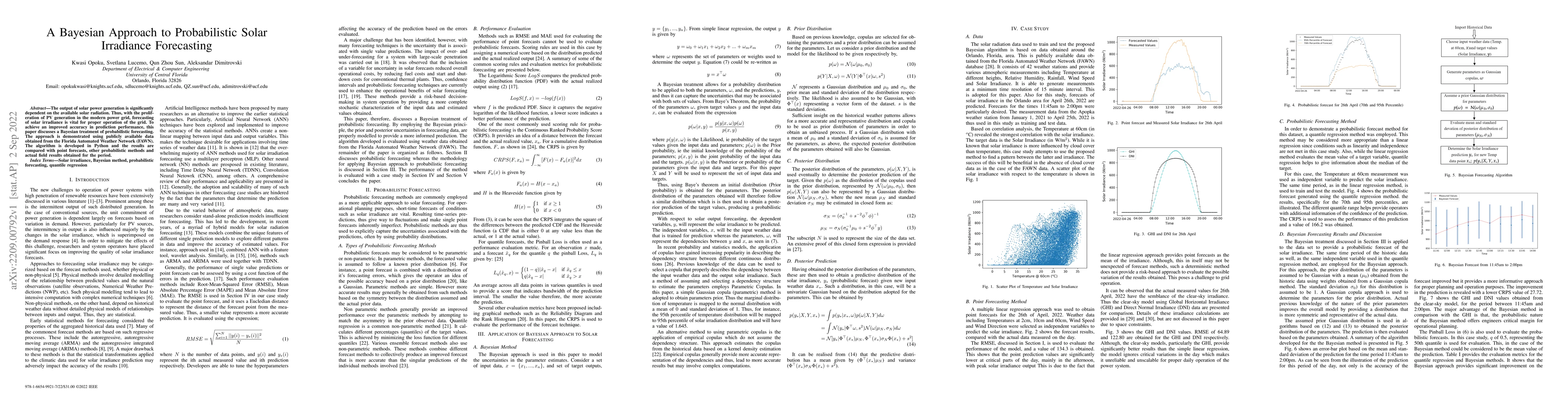 Thumbnail for A Bayesian Approach to Probabilistic Solar Irradiance Forecasting