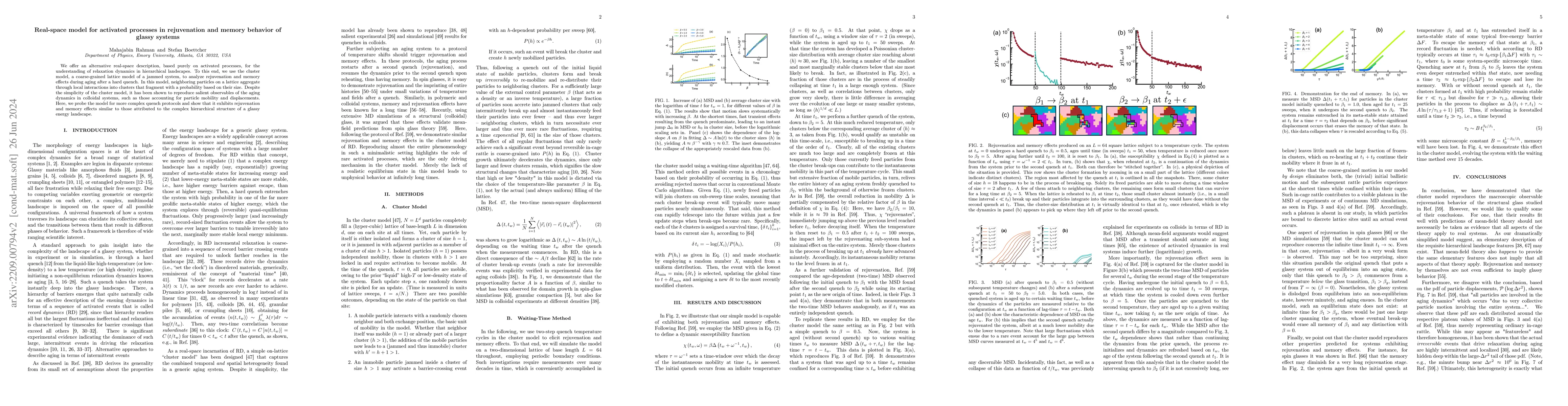 Thumbnail for Real-space model for activated processes in rejuvenation and memory
  behavior of glassy systems