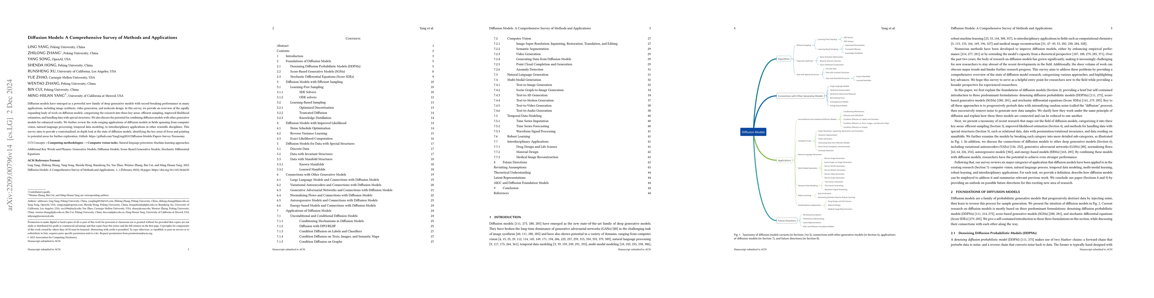 Thumbnail for Diffusion Models: A Comprehensive Survey of Methods and Applications