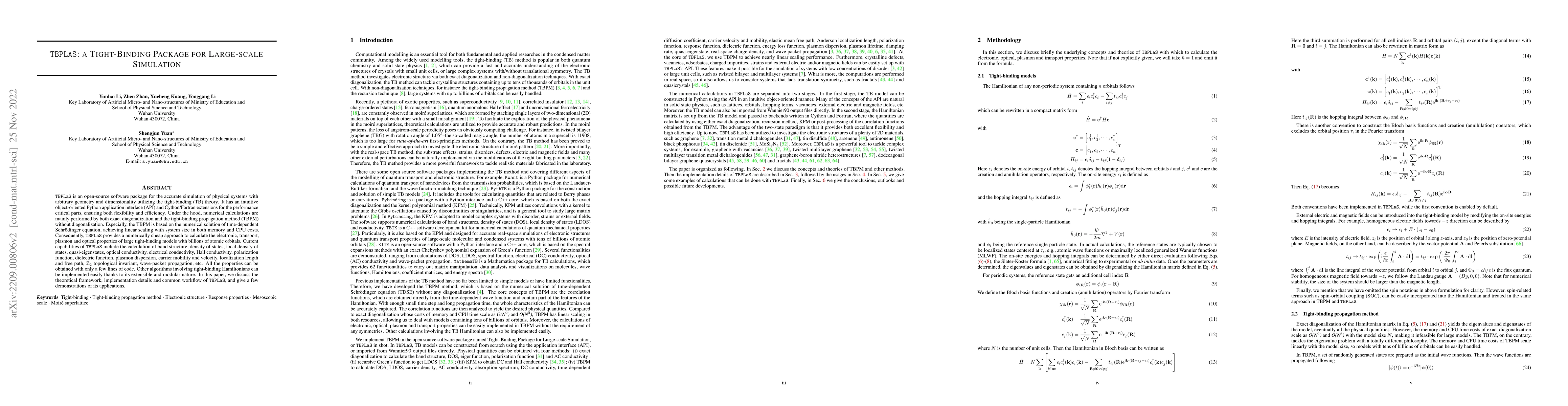 Thumbnail for TBPLaS: a Tight-Binding Package for Large-scale Simulation