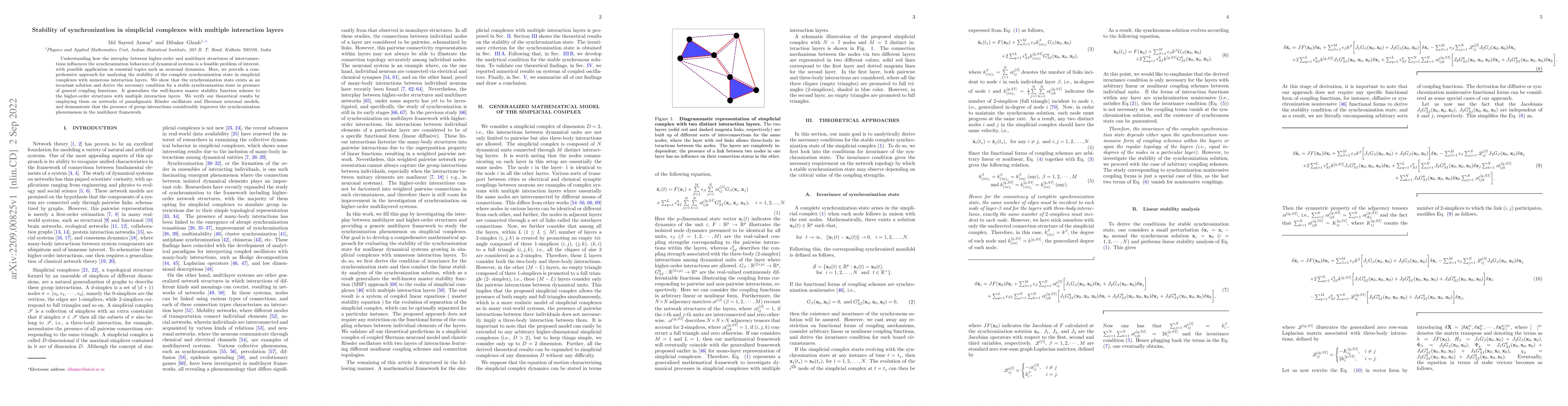 Thumbnail for Stability of synchronization in simplicial complexes with multiple
  interaction layers