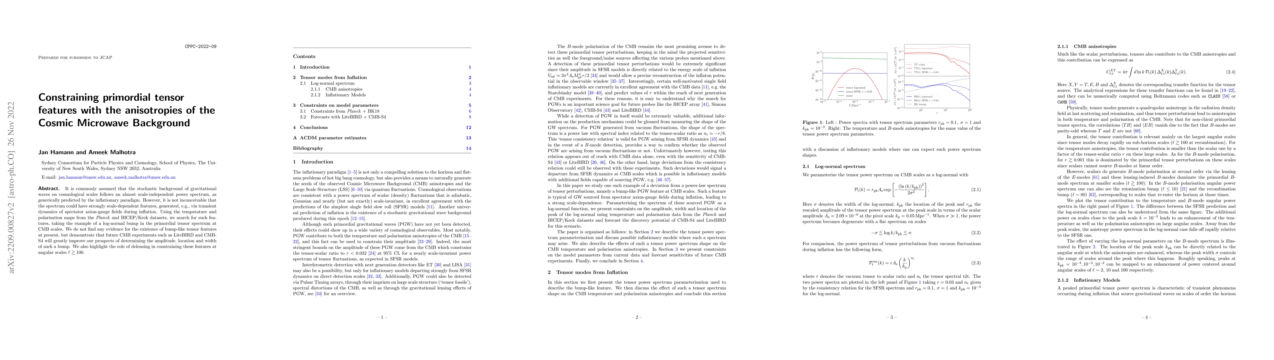 Thumbnail for Constraining primordial tensor features with the anisotropies of the
  Cosmic Microwave Background
