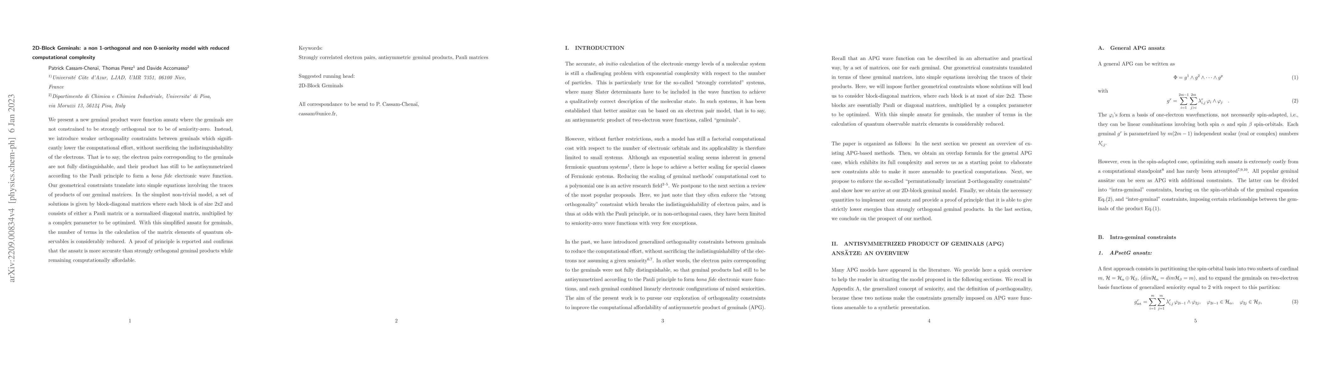 Thumbnail for 2D-Block Geminals: a non 1-orthogonal and non 0-seniority model with
  reduced computational complexity