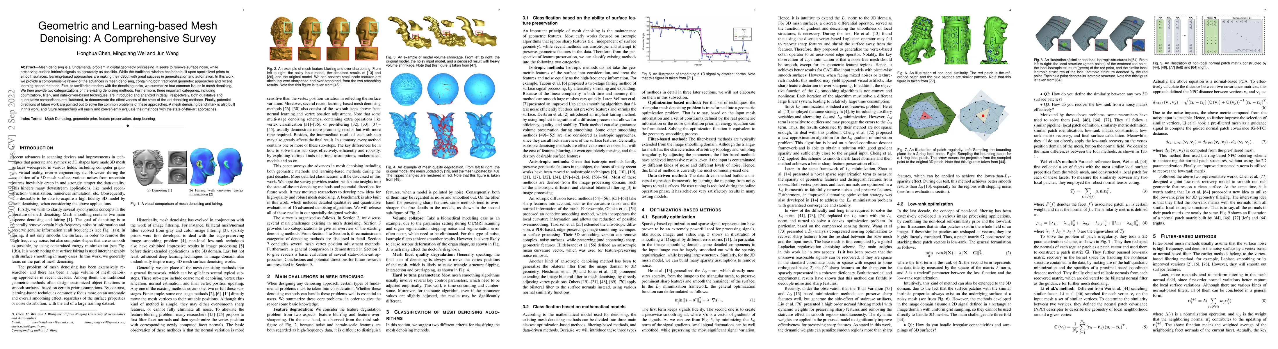 Thumbnail for Geometric and Learning-based Mesh Denoising: A Comprehensive Survey