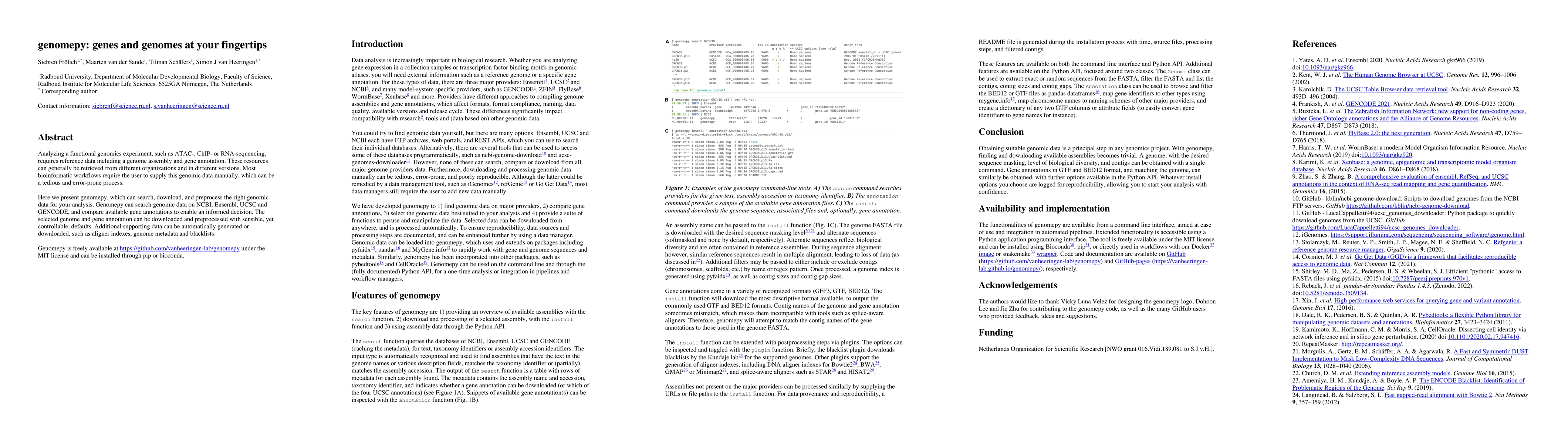 Thumbnail for genomepy: genes and genomes at your fingertips