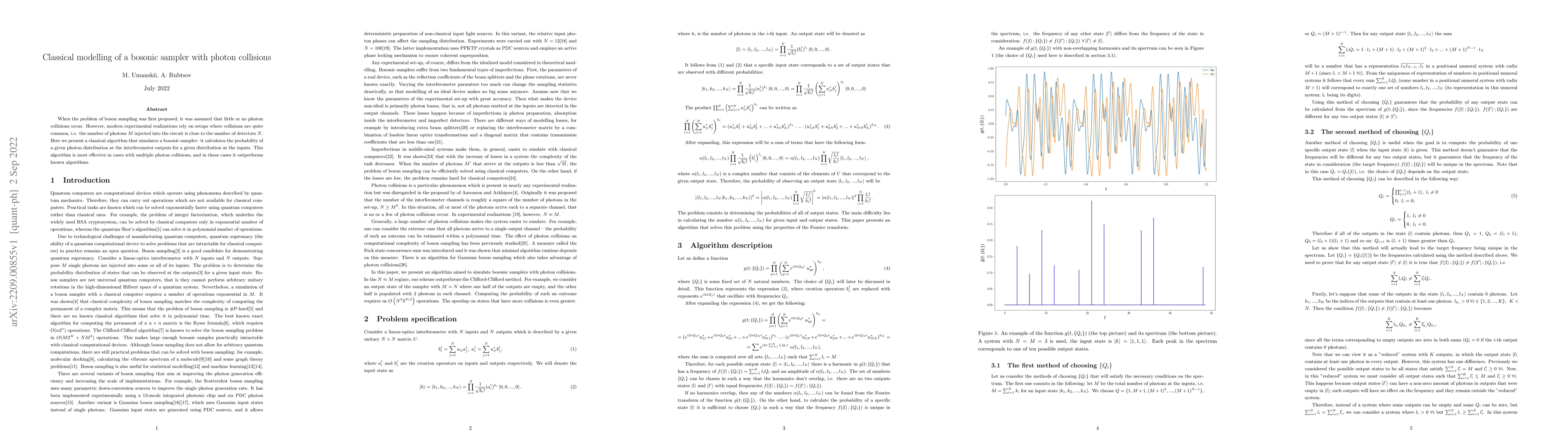 Thumbnail for Classical modelling of a bosonic sampler with photon collisions